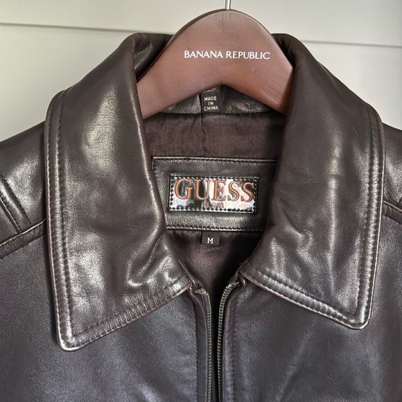 GUESS Vintage 1990’s Genuine Leather Jacket Size M - Picture 2 of 10